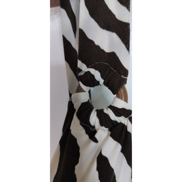 3951) Heart Soul Sleeveless Zebra Print Stretch Knee Length Dress Large - Picture 3 of 6